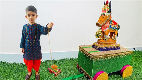 Nandi bail decoration/tanha pola celebrations for kids/woodan .